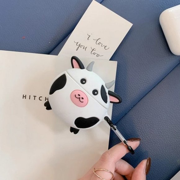 AirPods 1/2 AirPods PRO Cartoon Cow Silicone Case 3D Cow AirPods Case Cartoon - Picture 2 of 4